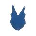 Heat Swimwear One Piece Swimsuit: Blue Print Swimwear - Women's Size Medium