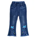 Jeans en denim pour petites filles pantalons de cow-boy pour tout-petits jeans coupe botte pour