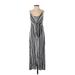 Anama Casual Dress - Maxi: Gray Stripes Dresses - Women's Size Small