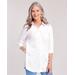 Blair Women's Fiesta Pocket Tunic - White - L - Misses