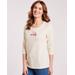 Blair Women's Embroidered Pointelle Top - Ivory - L - Misses