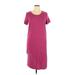 Jessica Simpson Casual Dress - Shift Scoop Neck Short sleeves: Burgundy Print Dresses - Women's Size X-Large