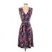 Leota Casual Dress - A-Line: Purple Zebra Print Dresses - Women's Size X-Small