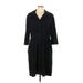 Badgley Mischka Casual Dress - Sheath V Neck 3/4 sleeves: Black Print Dresses - Women's Size 12