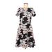 Karl Lagerfeld Paris Cocktail Dress: Black Floral Dresses - Women's Size 6