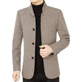 Uomo autunno Slim Fit blazer abiti cappotti nuovi uomini affari Casual blazer di lana giacche abiti