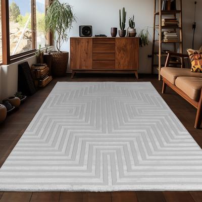 Teppich AYYILDIZ TEPPICHE "SAHARA 1111", silber (silberfarben), B:240cm H:12mm L:340cm, Polypropylen, Teppiche, Läufer / Pflegeleicht / Strapazierfähig / Trend Colors/ Wohnzimmer Image