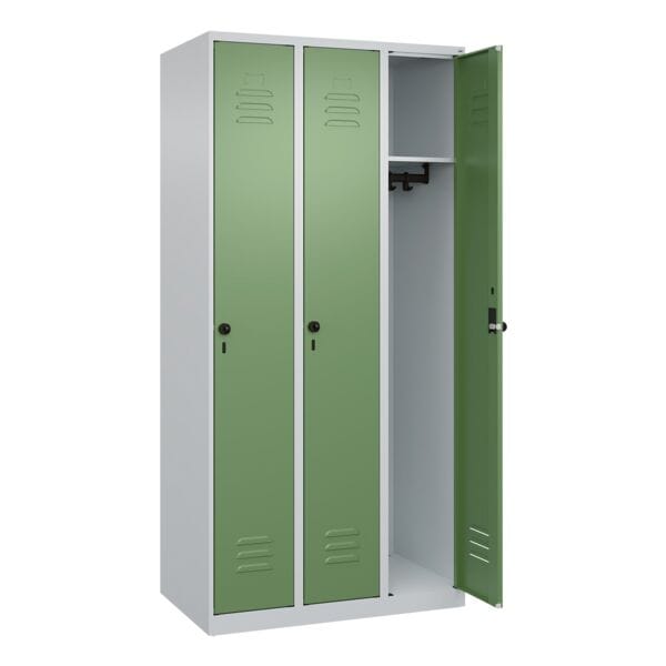 CP Spind »Classic PLUS Korpus lichtgrau« 3x1 Fächer grün, 90x185x50 cm