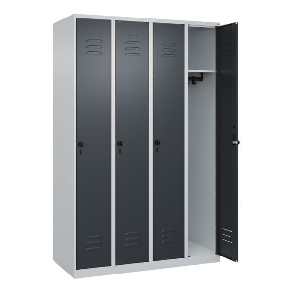 CP Spind »Classic PLUS Korpus lichtgrau« 4x1 Fächer grau, 120x185x50 cm