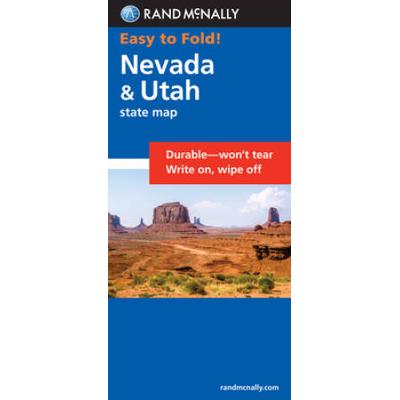 Nevada & Utah State Map: Laminated Fold Map