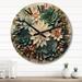 Designart "Green Succulents Flowers Serene Succulents VI" Floral Oversized Wood Wall Clock