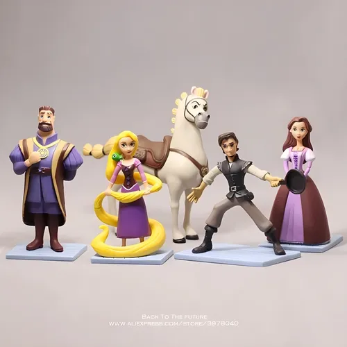 Disney Rapunzel Prinzessin Cartoon 5 teile/satz 9-11cm Puppe Action figur Anime Mini Sammlung Figur