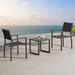 HIGOLD Carlo 3 Pieces Aluminum Outdoor Bistro Set for 2 Persons - Black