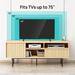 TV Stand for up to 65" TVs Wood Media Entertainment Center TV Console Table with Storage Cabinet and Open Shelves, Ancient Oak