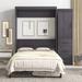Full Murphy Bed Wall Bed Cabinet Bed with Wardrobe - Grey