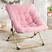 Accent Chair Folding Upholstered Faux Fur Saucer Chair