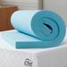 L'Baiet Cooling Gel Memory Foam Mattress Topper Medium Firm - Blue