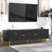 Bohemian-Modern Wall Mounted TV Stand - LED Lights, UV Rattan Design, Floating Console Set for up to 90" TVs