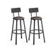 Barstools with Back and Footrest for Dining Room Kitchen Counter Bar - 15.4"D x 15.4"W x 39.4"H