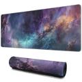 Beautiful Night Sky Space Gaming Mouse Mat Rectangle Large Non-Slip Rubber Gaming Mouse Pad with Stitched Edges Office Mouse Pad for Women Men Kids 31.5x11.8in