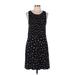 Ann Taylor LOFT Casual Dress - A-Line Scoop Neck Sleeveless: Black Dresses - Women's Size 10