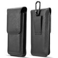 Luxmo Belt Holster for Samsung Galaxy S24 Ultra Vertical PU Leather Double Phone Holder Dual Pouch Wallet Case Protector Clip with Magnetic Closure and Loops - Black