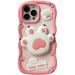 Kawaii Phone Cases for iPhone 14 Cute Cartoon Cat s Paw Phone Case 3D Funny Pink Cat Claws Phone Case for Women Girls Soft Silicone Shockproof Cover for iPhone 14