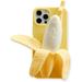 Cute 3D Cartoon Case Compatible with iPhone Xs Max Unique Funny Banana Design Soft Decompression Silicone Case Ultra-Thin Non-Slip Shockproof Protective Case for iPhone Xs Max