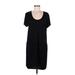 Left Coast by Dolan Casual Dress - Shift Scoop Neck Short sleeves: Black Print Dresses - Women's Size Medium