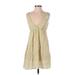 Old Navy Casual Dress - Mini Plunge Sleeveless: Tan Dresses - Women's Size Small