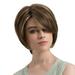 Women Synthetic Wig Short Straight Bob Hair With Side Bang Highlights Casual New