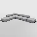 Bend Goods Cube Sofa Corner Lounge Ottoman Mix Sectional - CUBECNRMIXOTTO-GRCHNL