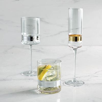 Set of 2 SoHo Glasses - Silver, Silver Wine Glasse...