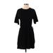 Old Navy Casual Dress - Mini Crew Neck Short sleeves: Black Solid Dresses - Women's Size Small