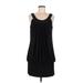 DressBarn Casual Dress - Shift Scoop Neck Sleeveless: Black Print Dresses - Women's Size 8