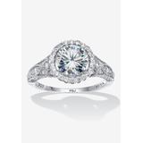 Women's 2.86 Tcw Round Cubic Zirconia Engagement Ring by PalmBeach Jewelry in Platinum (Size 7)