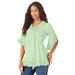 Plus Size Women's Whitney Lace Shirt by Roaman's in Green Mint (Size 18 W)
