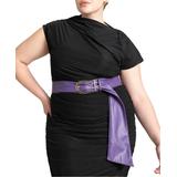 Women's Gathered Belt With Buckle by ELOQUII in Dark Purple (Size 26/28)