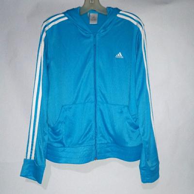 Adidas Tops | Adidas Clima360 Track Suit Jacket Women's Full Zip Hoodie Size Large | Color: Blue/White | Size: L