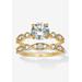 Women's 2.52 Tcw Round Cubic Zirconia Bridal Ring Set by PalmBeach Jewelry in Gold (Size 6)
