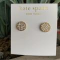Kate Spade Jewelry | Kate Spade Round Stud Rhinestone Earrings In 14k Gold | Color: Gold | Size: Os