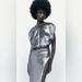 Zara Dresses | Long Zara Sequin Dress Brand Nwt | Color: Silver | Size: S