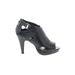 Madden Girl Heels: Black Print Shoes - Women's Size 7 - Open Toe