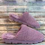 Jessica Simpson Shoes | Jessica Simpson Womens Purple Fabric Clog Slippers Size 8-9 Soft Faux Fur Lining | Color: Purple | Size: Large 8-9
