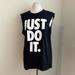 Nike Shirts | Nike Just Do It Muscle Tee Black T W/ White Screen Printed Logo M | Color: Black/White | Size: M