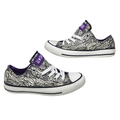 Converse Shoes | Converse All Star Shoes Womens 6 Gray Sparkly Glitter Zebra Hearts Low Tops | Color: Gray/White | Size: 6