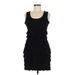 Calvin Klein Casual Dress - A-Line Scoop Neck Sleeveless: Black Print Dresses - Women's Size 8 Petite