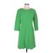 Cremieux Casual Dress - A-Line: Green Solid Dresses - Women's Size 6