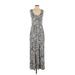 Socialite Casual Dress - A-Line Scoop Neck Sleeveless: Silver Dresses - Women's Size Small