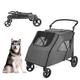 Dog Stroller for Medium Large Dog 54KG, 4 Wheels Foldable Pet Travel Stroller Carrier with Adjustable Handle Load Capacity
